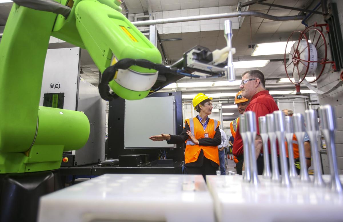 Gov. Reynolds tours Arconic, talks filling jobs at Future Ready Iowa