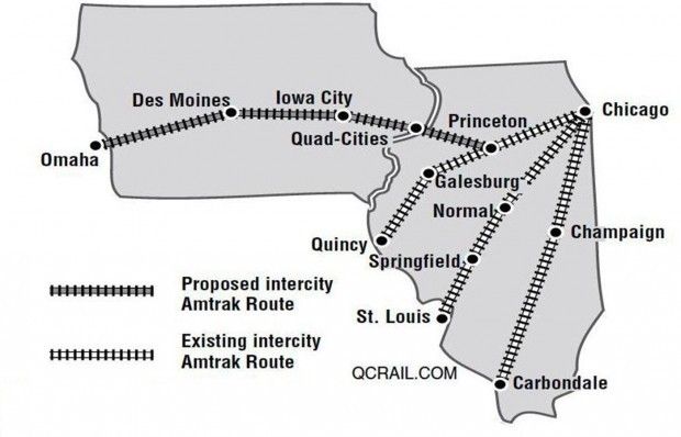 Proposed Amtrak Iowa route
