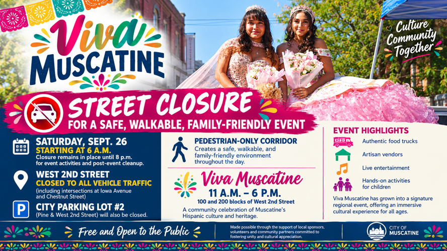 West 2nd Street to be closed Saturday for Viva Muscatine