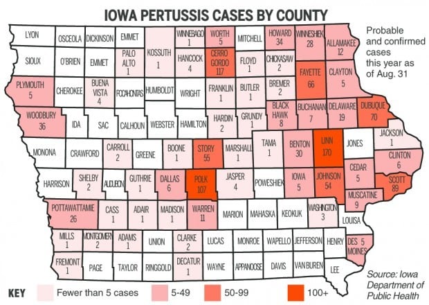 Cases of pertussis skyrocket in Iowa