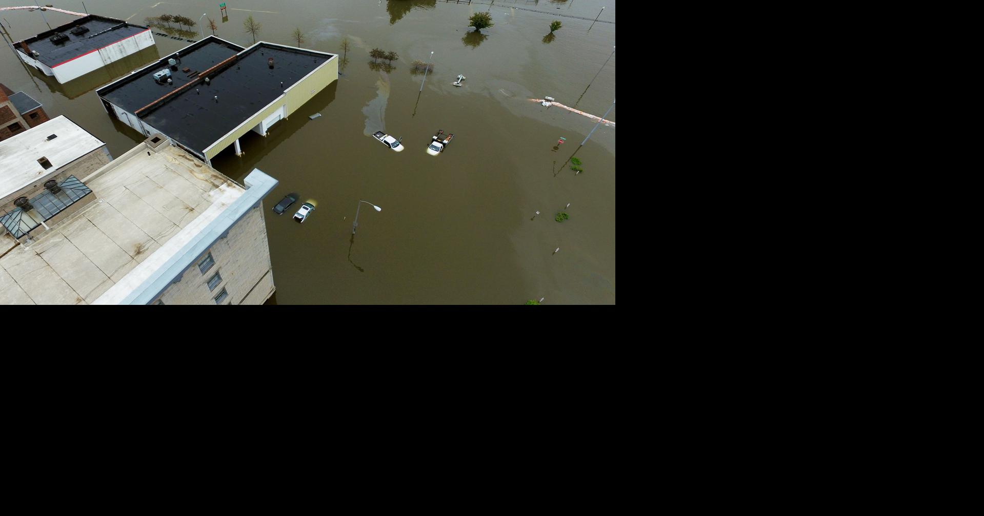 Photos Downtown Davenport flooding from the air