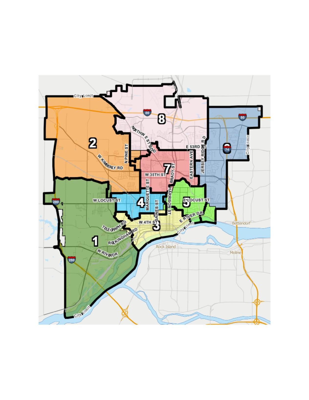 City Of Davenport 2021 Ward Map - Adopted