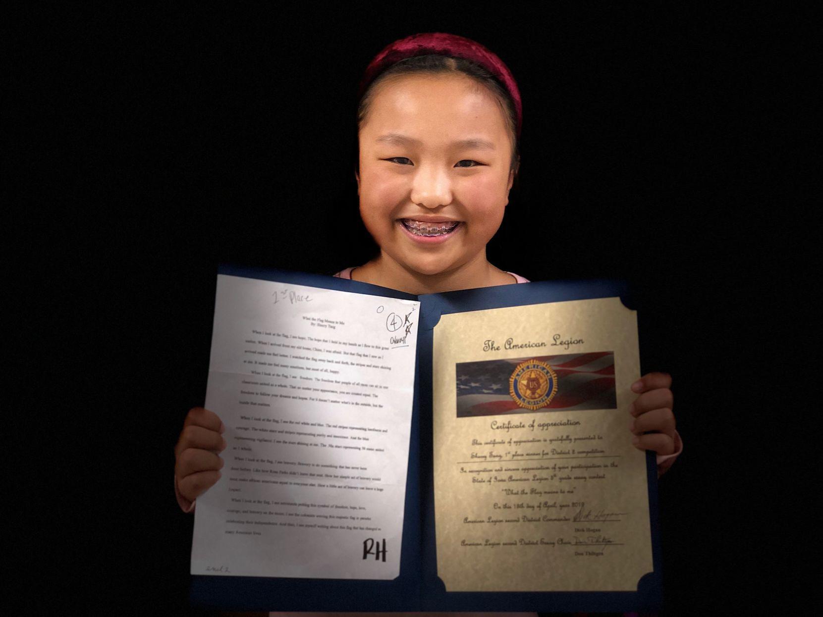 Riverdale Heights Fifth Grader Wins State Award In American Legion Essay Contest Bettendorf Qctimes Com