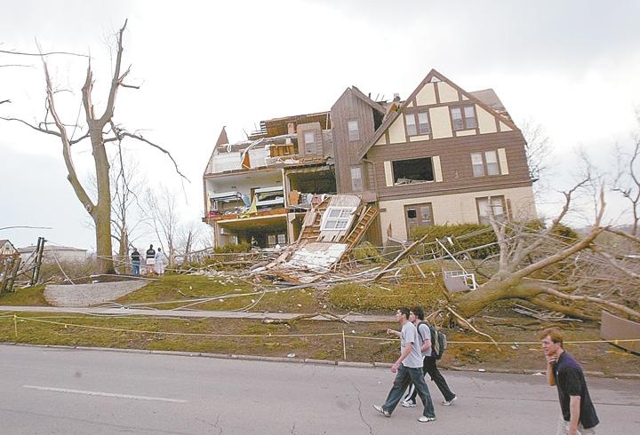 Few buildings escape unscathed by storm