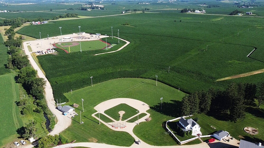 Work is progressing on the MLB baseball field near the 'Field of