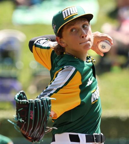 Pitcher Cooper Thissen of Davenport, Iowa, (Midwest Region)  against Bonita, California (West Region) at the Little League