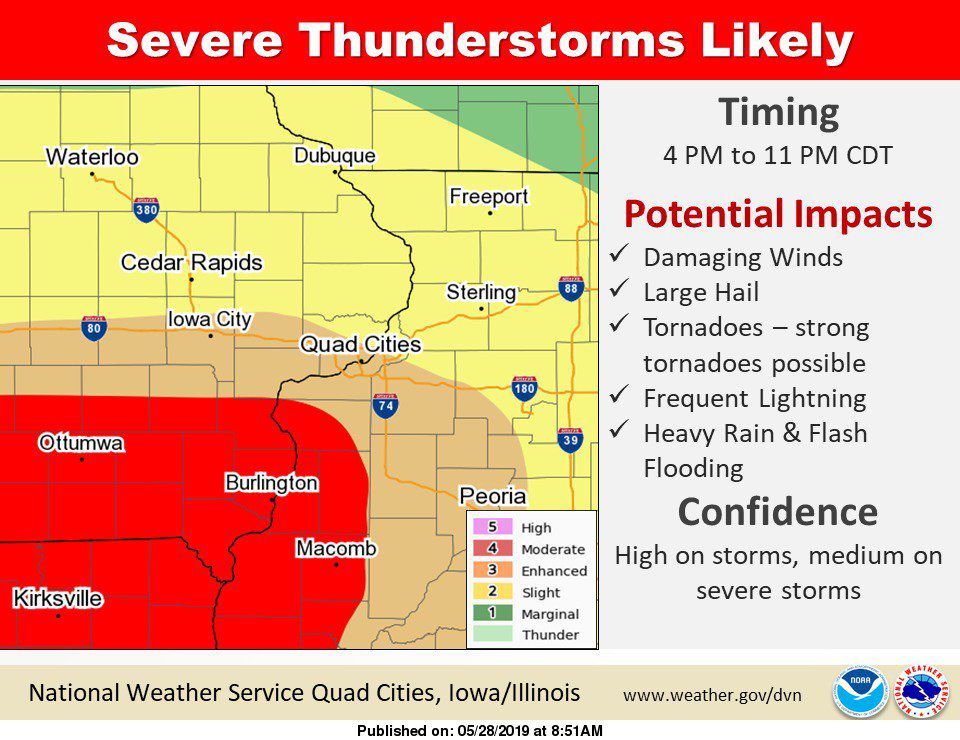 Noon update: Severe storms likely later today