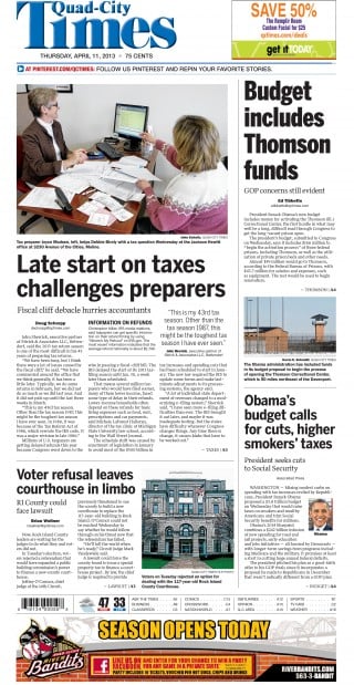 Quad-City Times front pages