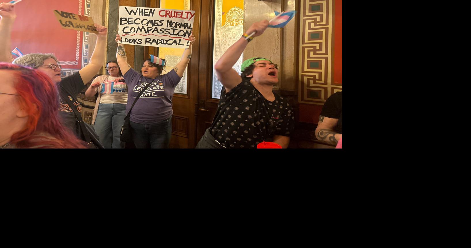 ‘Love, not hate’: Iowans protest GOP bills targeting transgender protections and parenting rules