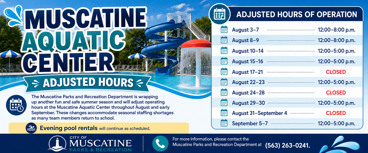 Aquatic Center end of season hours announced