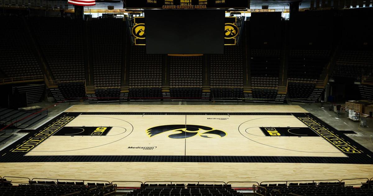 What does Iowa's new court at Carver-Hawkeye Arena look like?