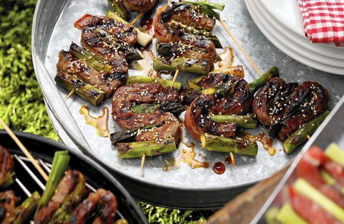 Teriyaki Beef and Asparagus Skewers