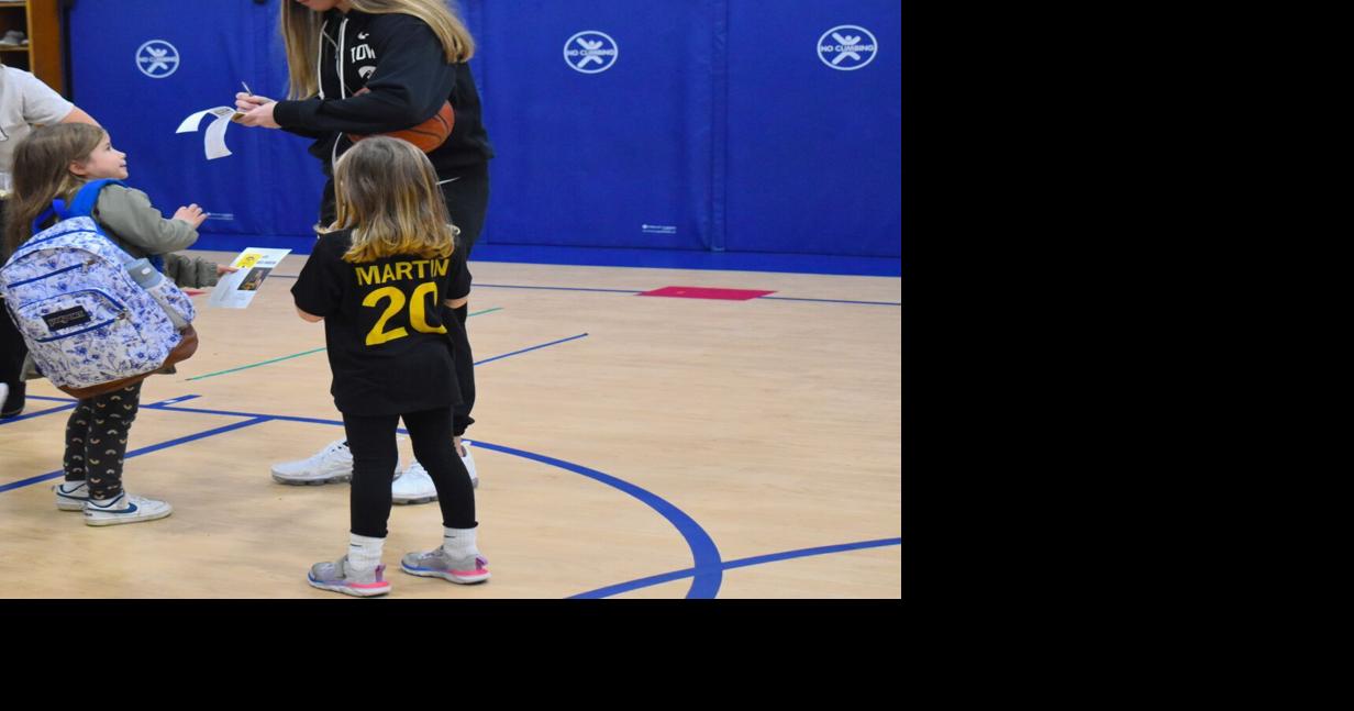 Iowa women’s basketball star Kate Martin visits Blue Grass Elementary