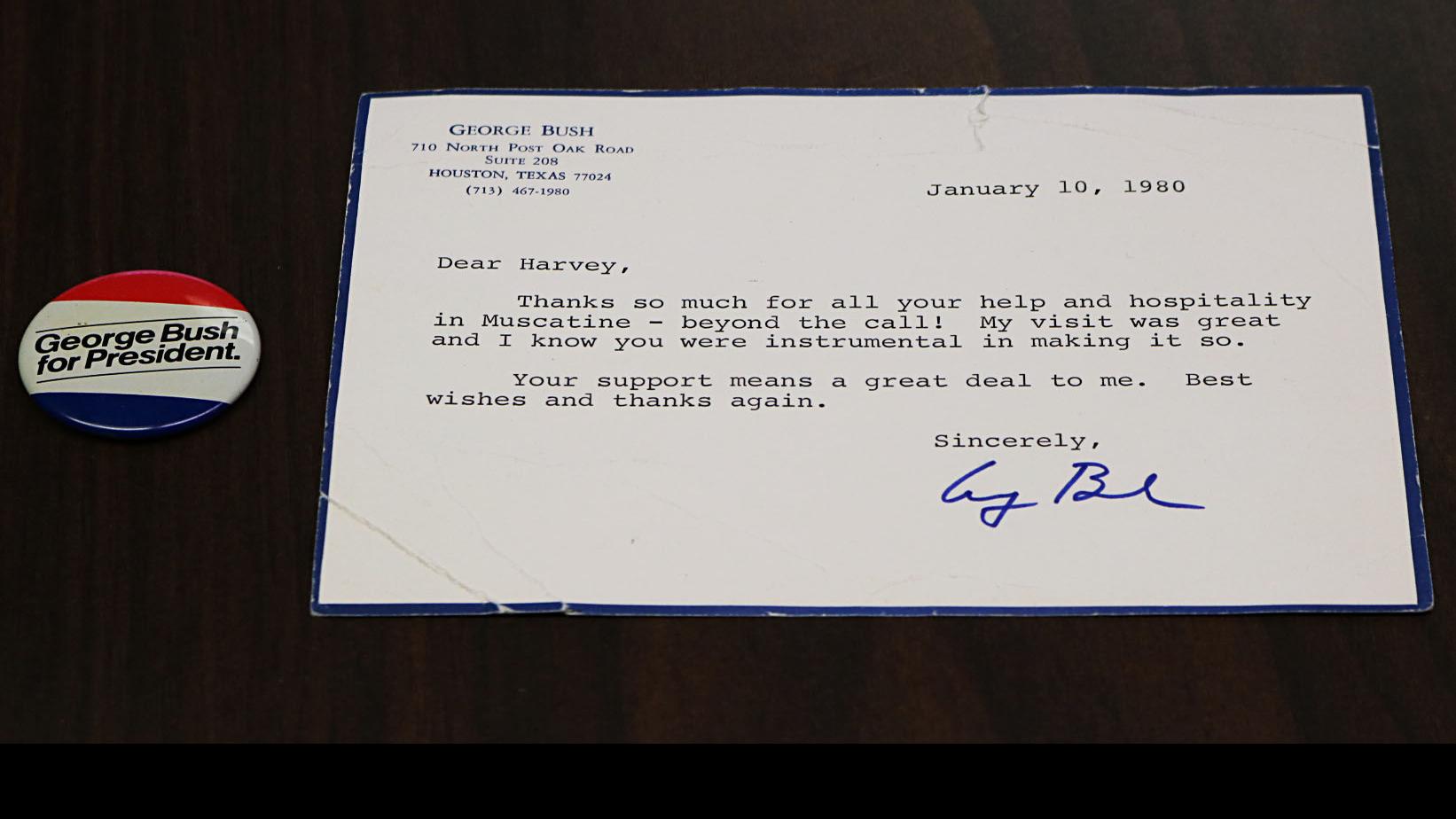 Muscatine Man Not Only Drove Bush Around But Has Thank You Note