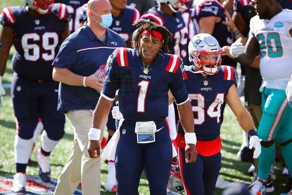Patriots Newton Cut Football