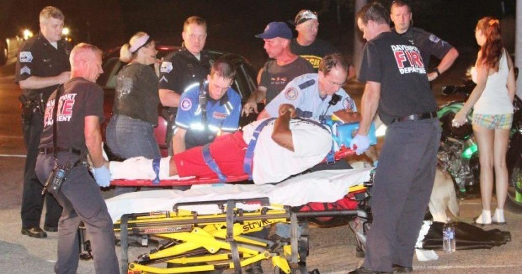Motorcyclist injured by hit and run driver