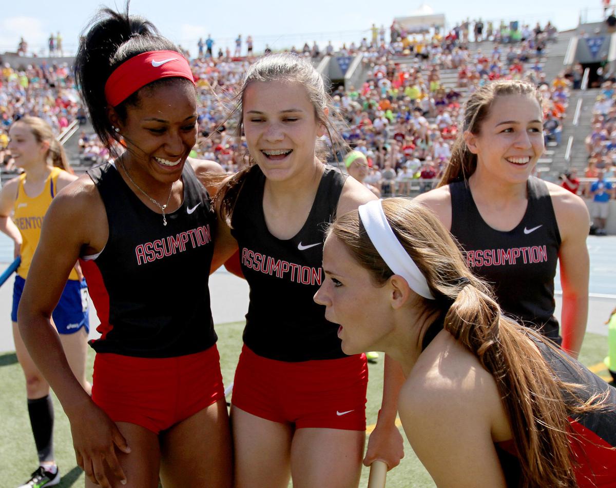 Assumption girls track team enjoys record run to 4peat at state High