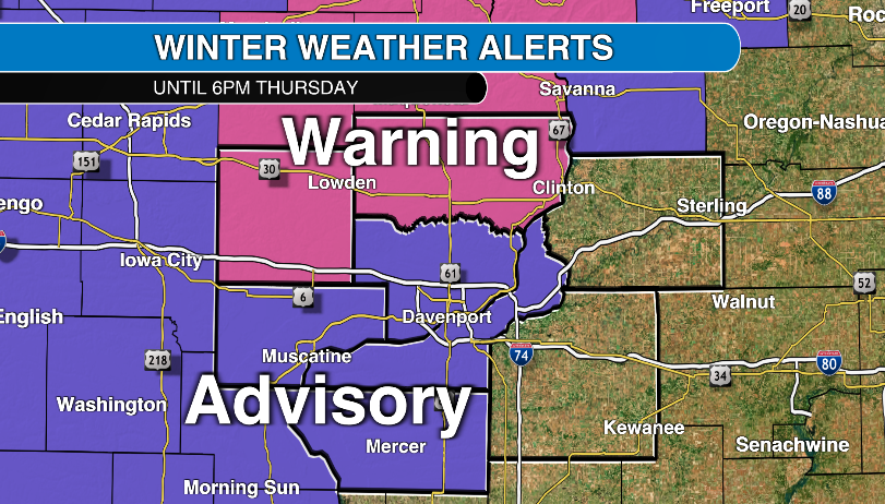 Winter Weather Advisory For The Quad Cities Thursday. Get The Latest ...