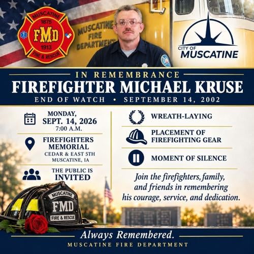 Muscatine Fire to remember Mike Kruse Sept. 14