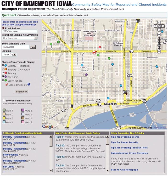 Davenport Unveils Online Safety Map Local News Qctimes Com