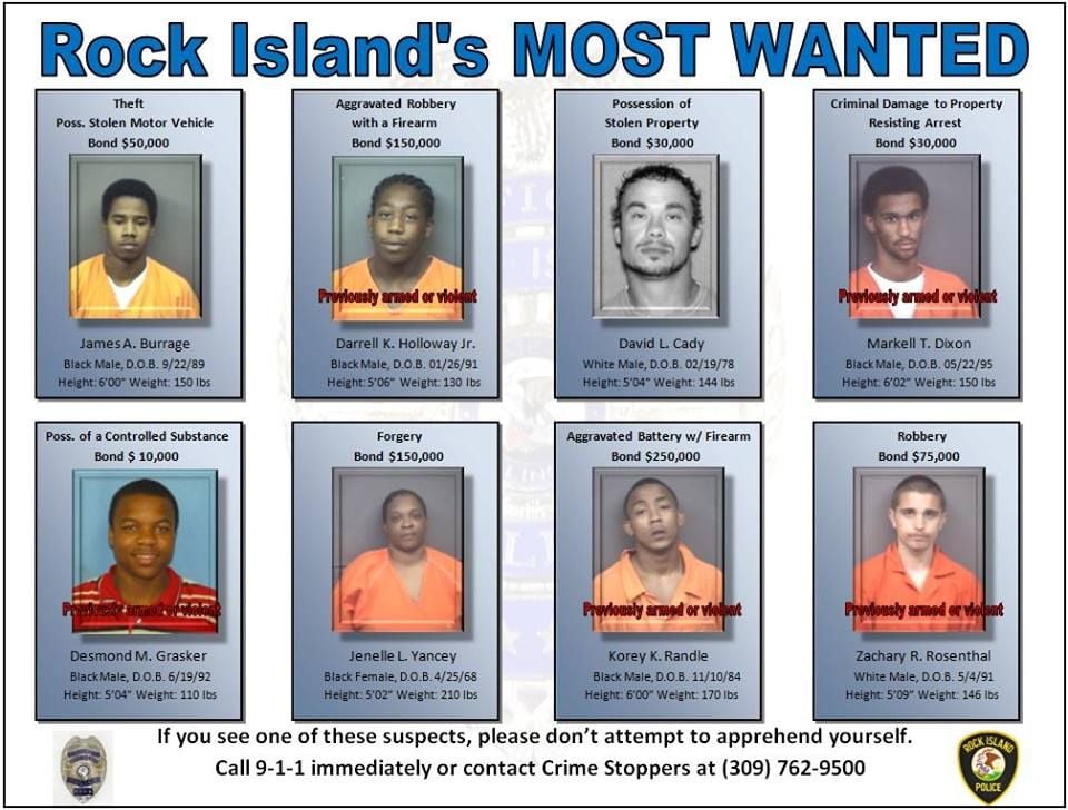 Do you know recognize any of these Rock Island fugitives? Local Crime