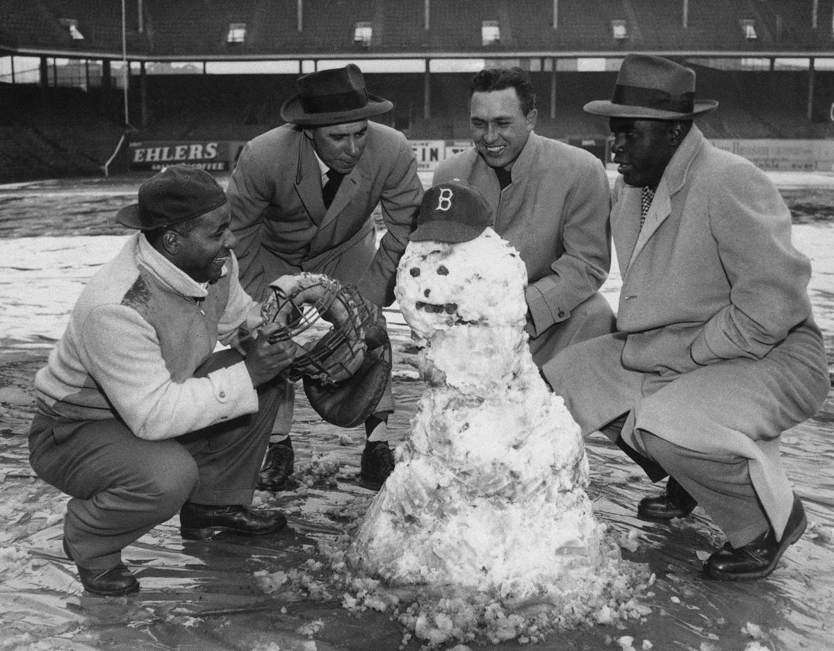 1950: Roy Campanilla, Peewee Reese, Gil Hodges, Jackie Robinson