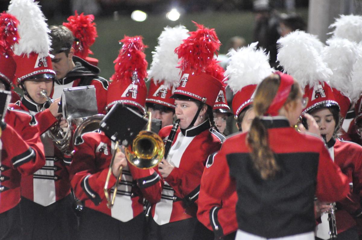 Photos: Davenport Assumption marching band performs at halftime of football  game (Oct. 20, 2022)