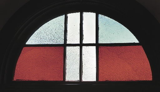 colored glass in christie park apartments dport