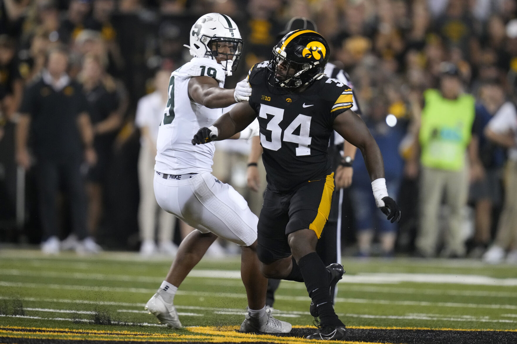 Iowa's Jay Higgins could win the Butkus Award