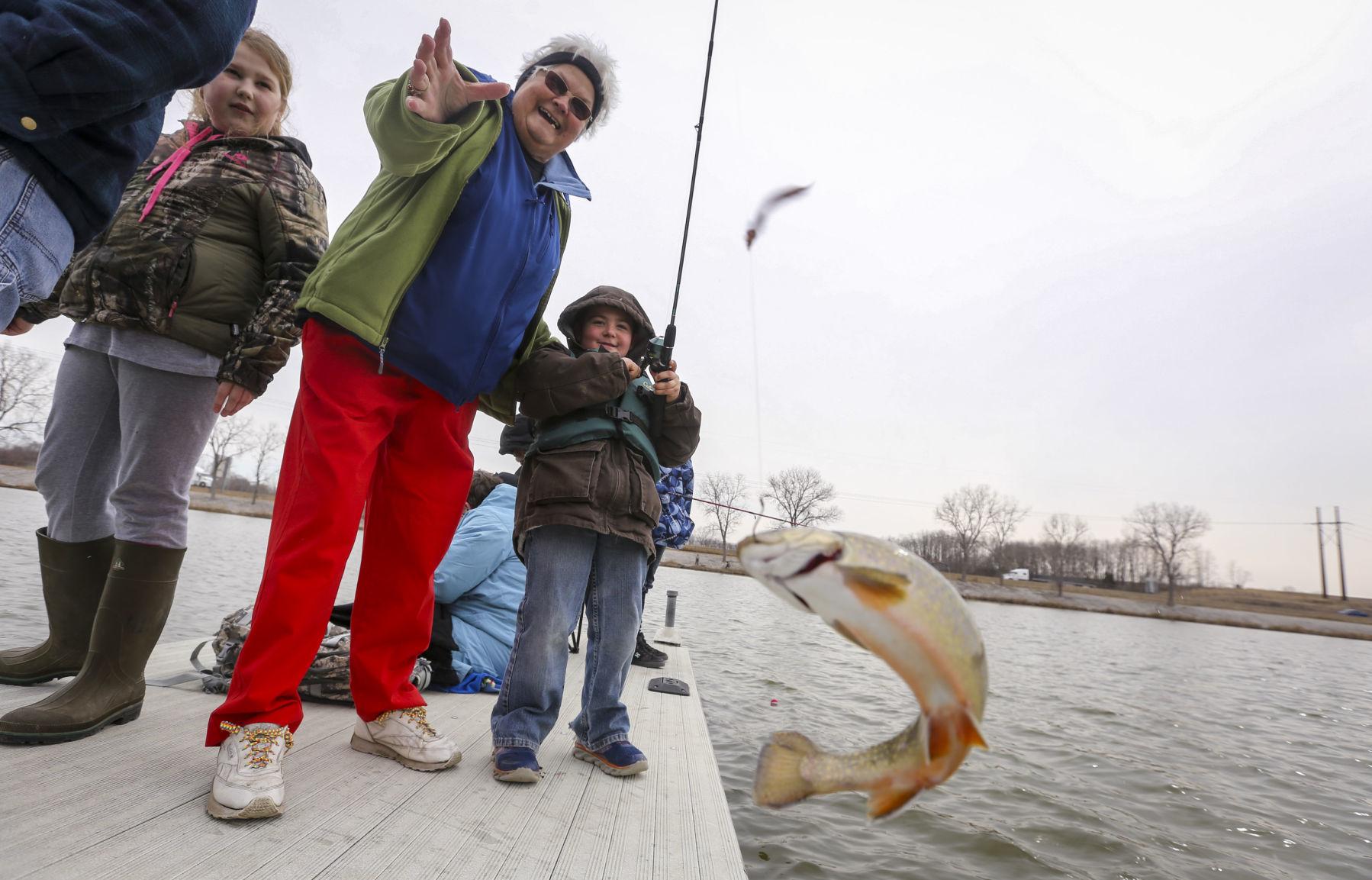 Photos Trout release at West Lake Park in Davenport