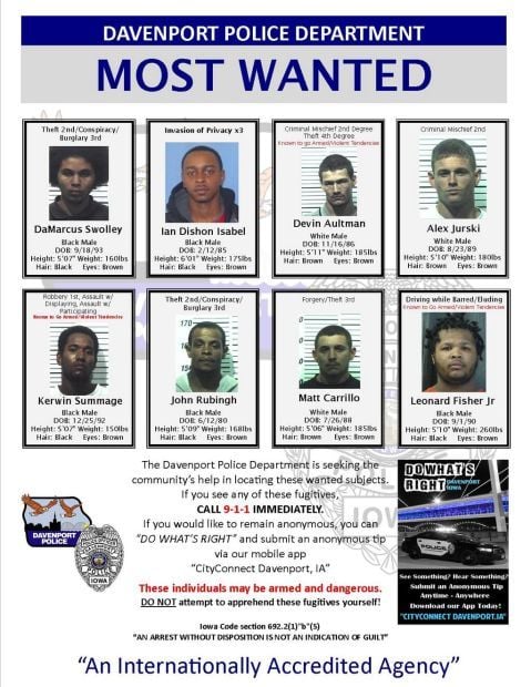 Davenport updates its 'most wanted' list | Local News | qctimes.com