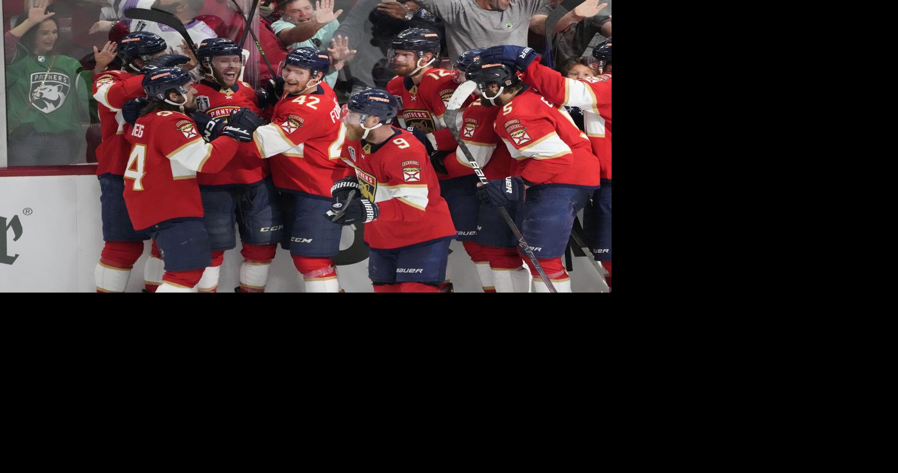 Florida Panthers celebrate shock Boston Bruins playoff win in