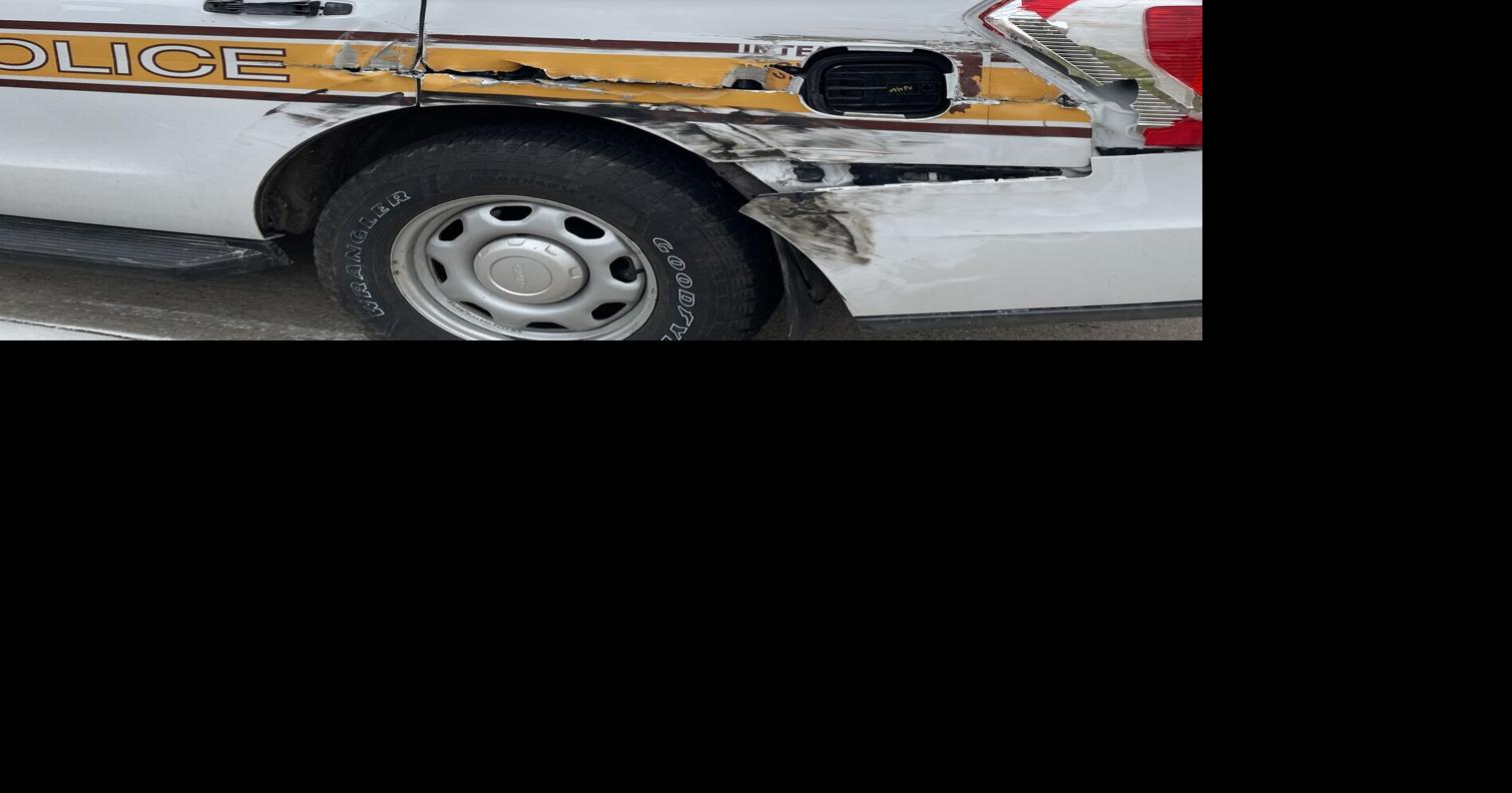 Driver hits an Illinois State Police trooper's squad car