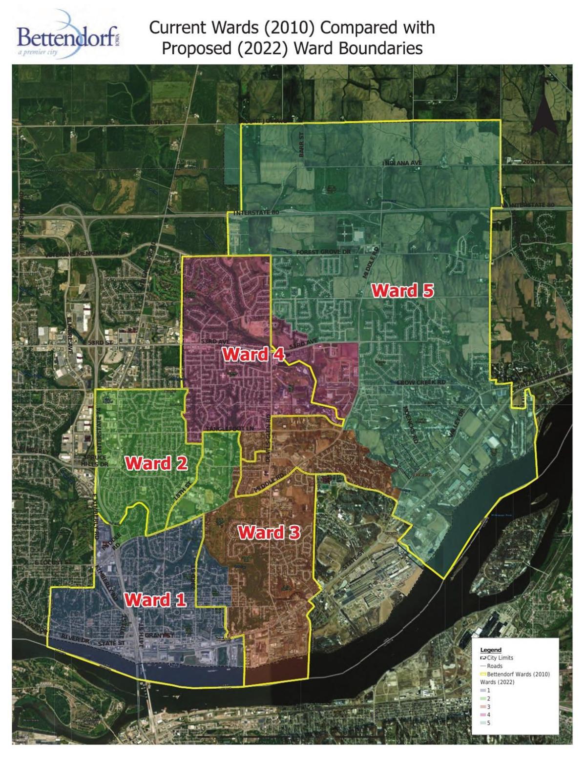 What are the new Bettendorf ward boundaries?