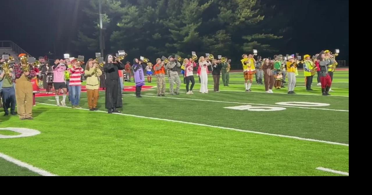 The North Scott High School Band performs its halftime show (Oct. 18, 2024)