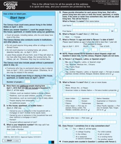 Census forms going out this week