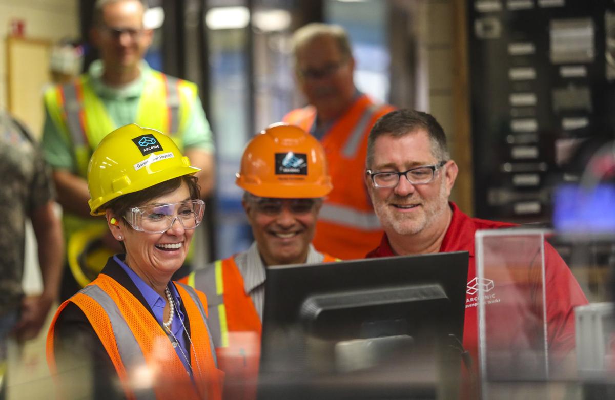 Gov. Reynolds tours Arconic, talks filling jobs at Future Ready Iowa
