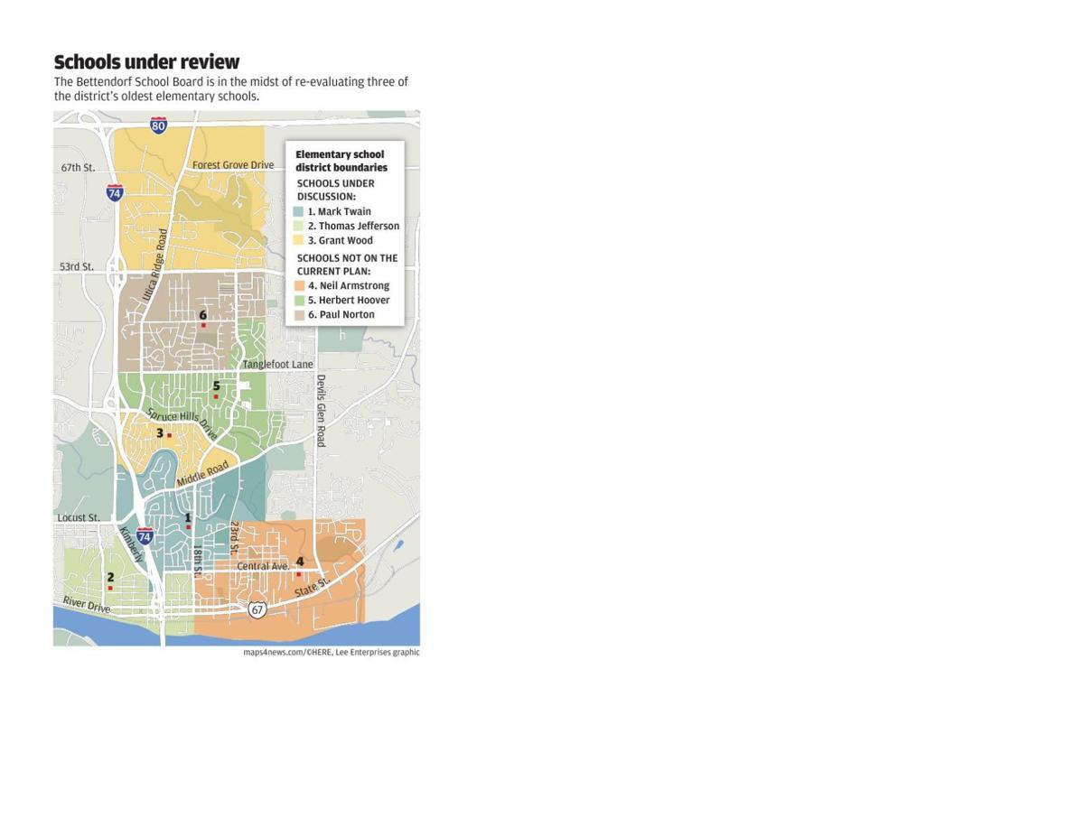 Map of Bettendorf School District