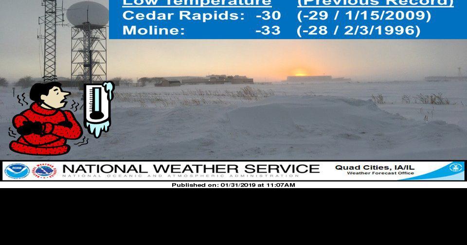 Noon update Record low temp; snow likely later today