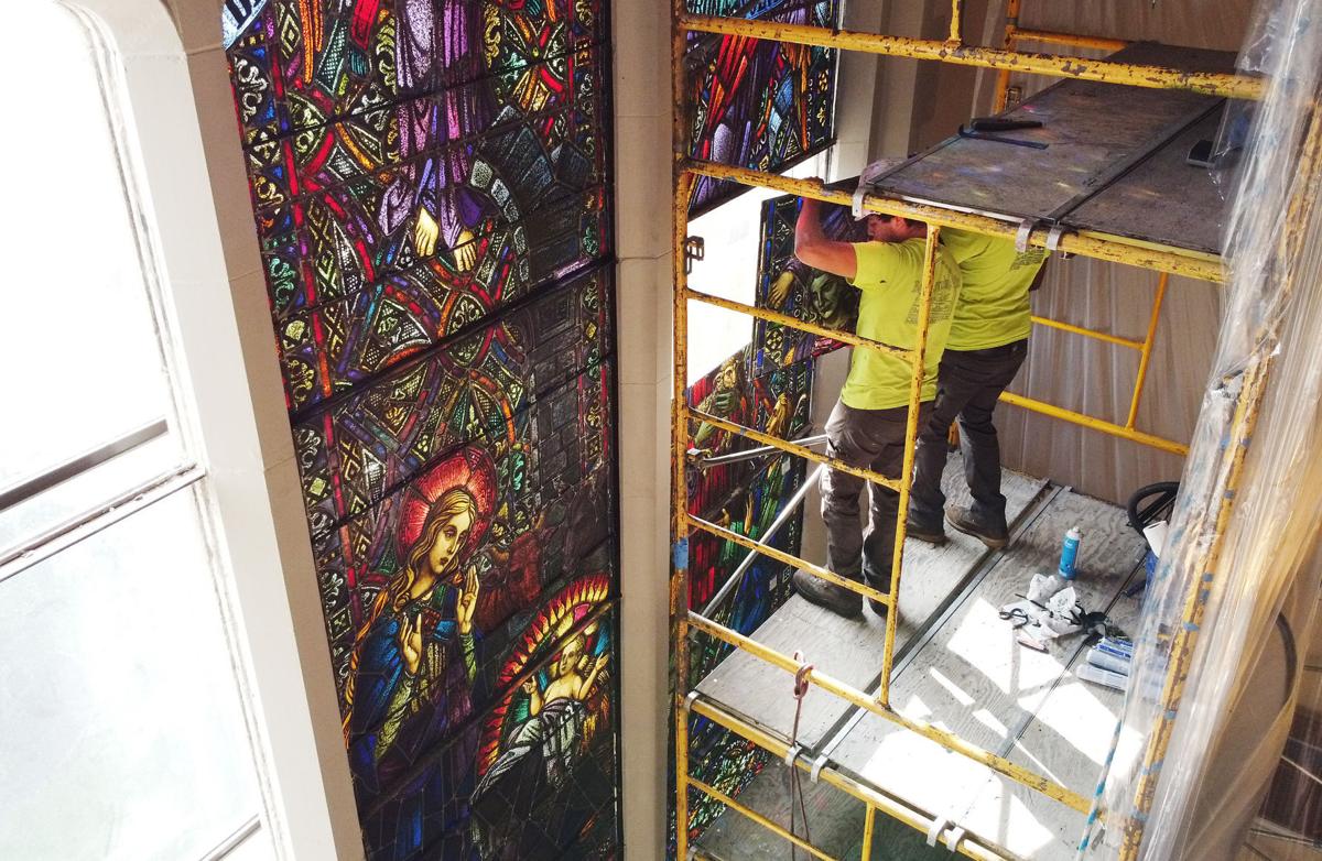 An Architectural Gem Stained Glass Renovation Nearly Complete At Sacred Heart Church In Moline Local News Qctimes Com