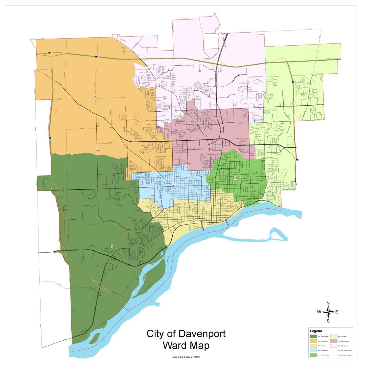 Quad City Iowa Map Davenport Wards map | | qctimes.com