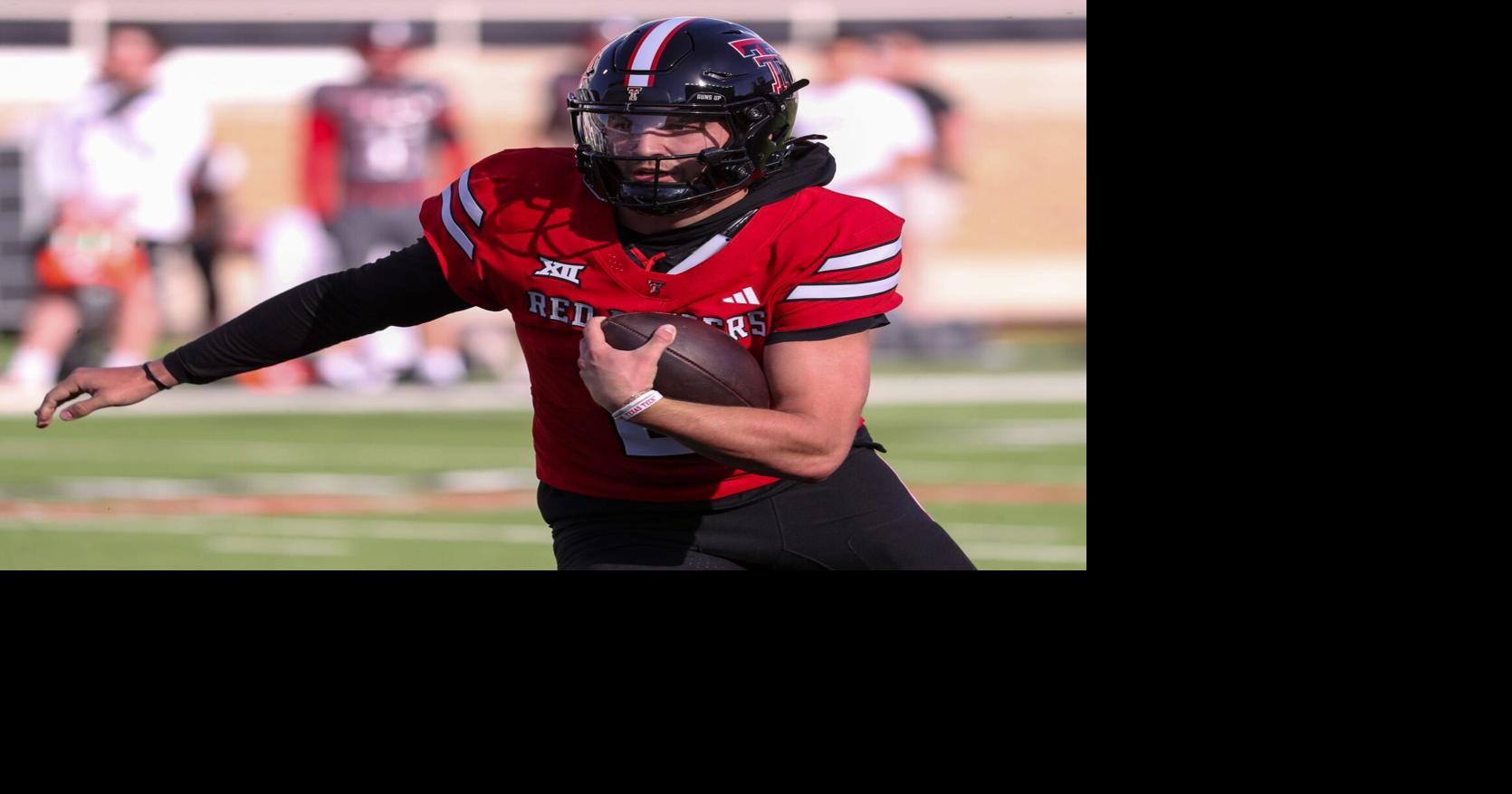 Brendan Sorsby runs with the ball during the Texas Tech football team's spring game, Friday, April 17, 2026, at Jones AT&T