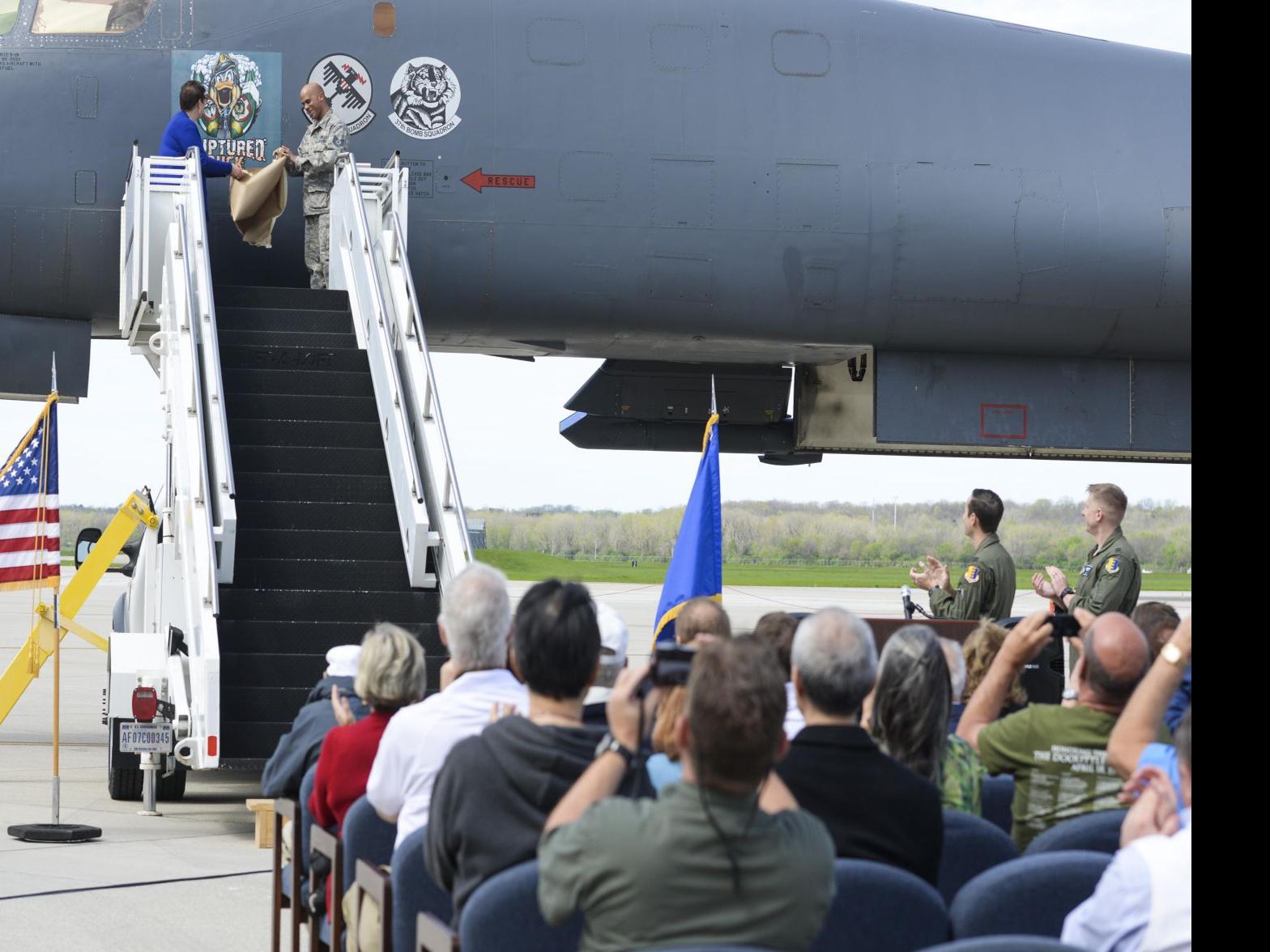 B 1 Ruptured Duck Rechristening Honors Doolittle Tokyo Raiders 75th Anniversary Ellsworth Rapidcityjournal Com