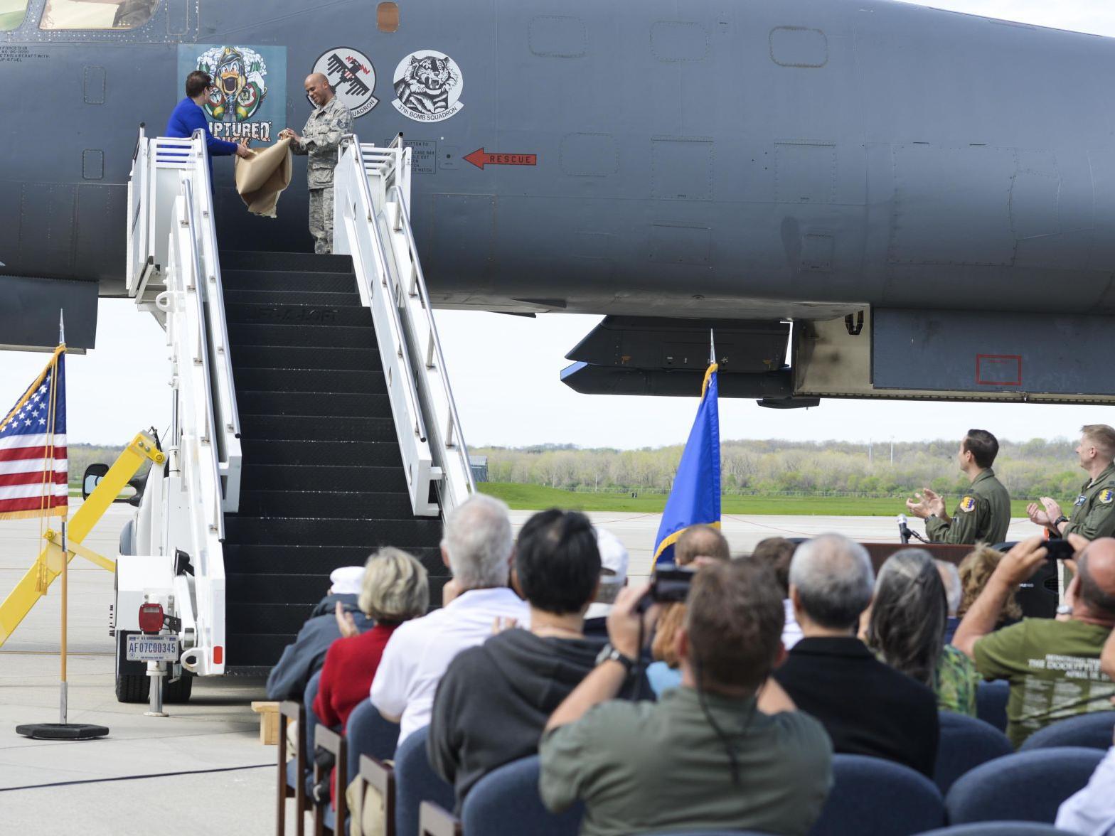 B 1 Ruptured Duck Rechristening Honors Doolittle Tokyo Raiders 75th Anniversary Ellsworth Rapidcityjournal Com B 1 Ruptured Duck Rechristening Honors Doolittle Tokyo Raiders 75th Anniversary Ellsworth Rapidcityjournal Com