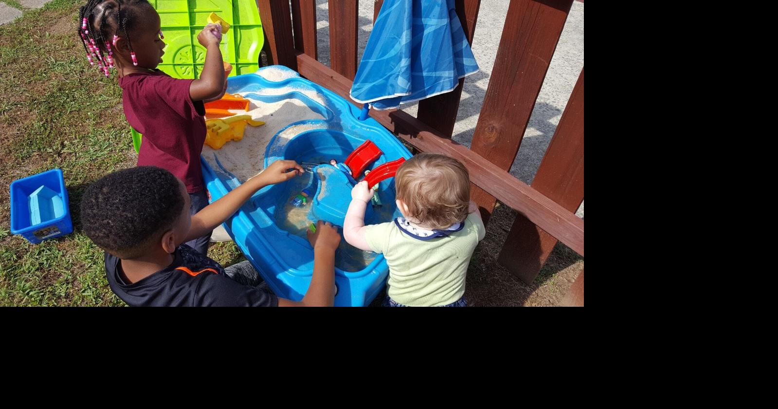 Children play at childcare center.
