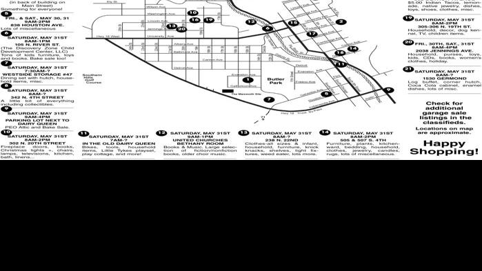 City Wide Rummage Sale Map | Hot Springs | rapidcityjournal.com