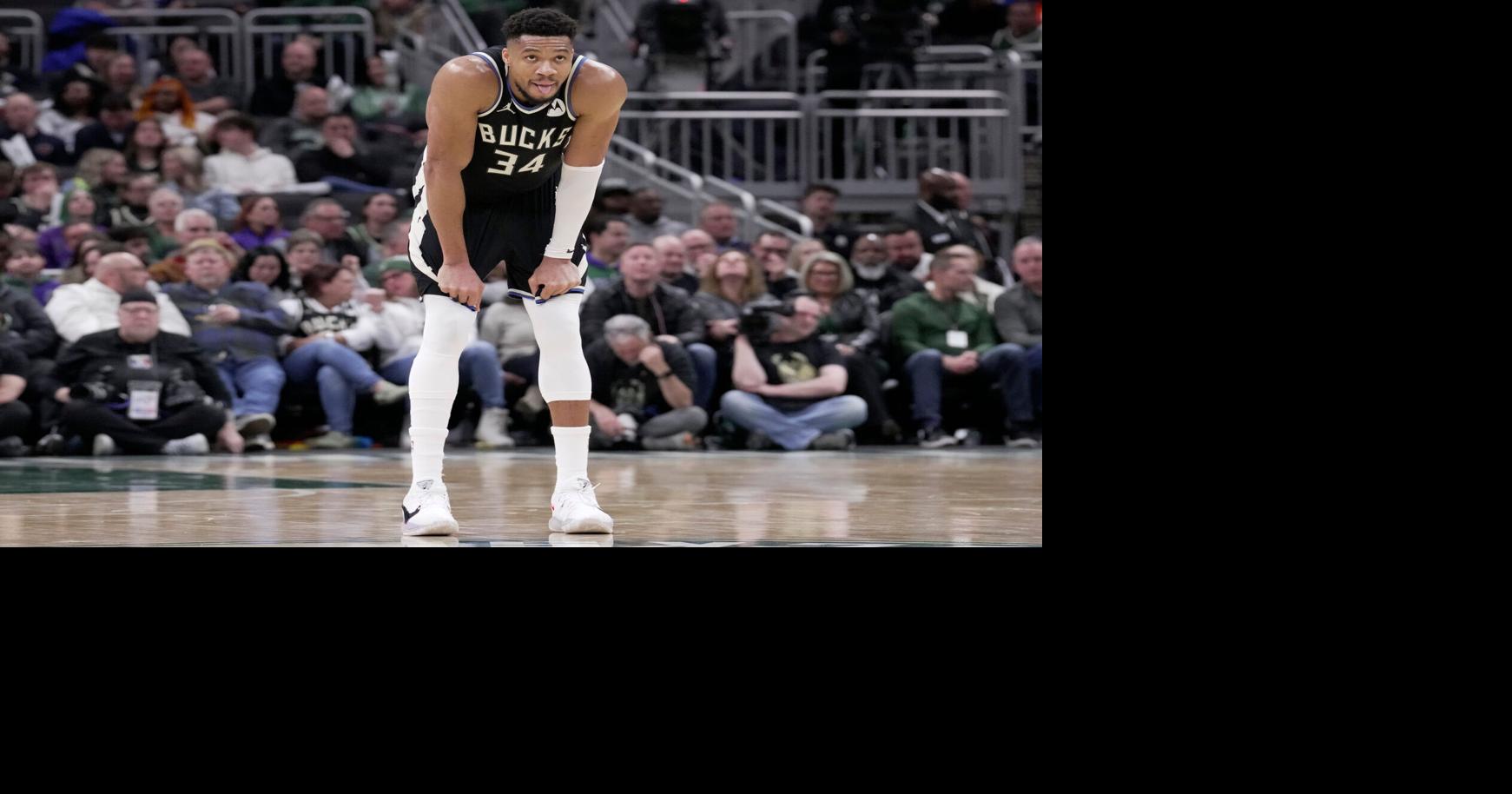 Milwaukee Bucks forward Giannis Antetokounmpo (34) is shown during the first half of their game against the Denver Nuggets Friday, January 23, 2026 at Fiserv Forum in Milwaukee, Wisconsin.Mark Hoffman/Milwaukee Journal Sentinel
