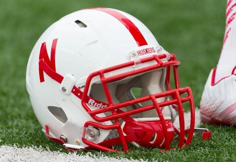 Nov 15, 2014; Madison, WI, USA; A Nebraska Cornhuskers helmet sits on the field during warmups prior to the game against the Wisconsin Badgers at Camp Randall Stadium. Wisconsin won 59-24. Mandatory Credit: Jeff Hanisch-USA TODAY Sports
