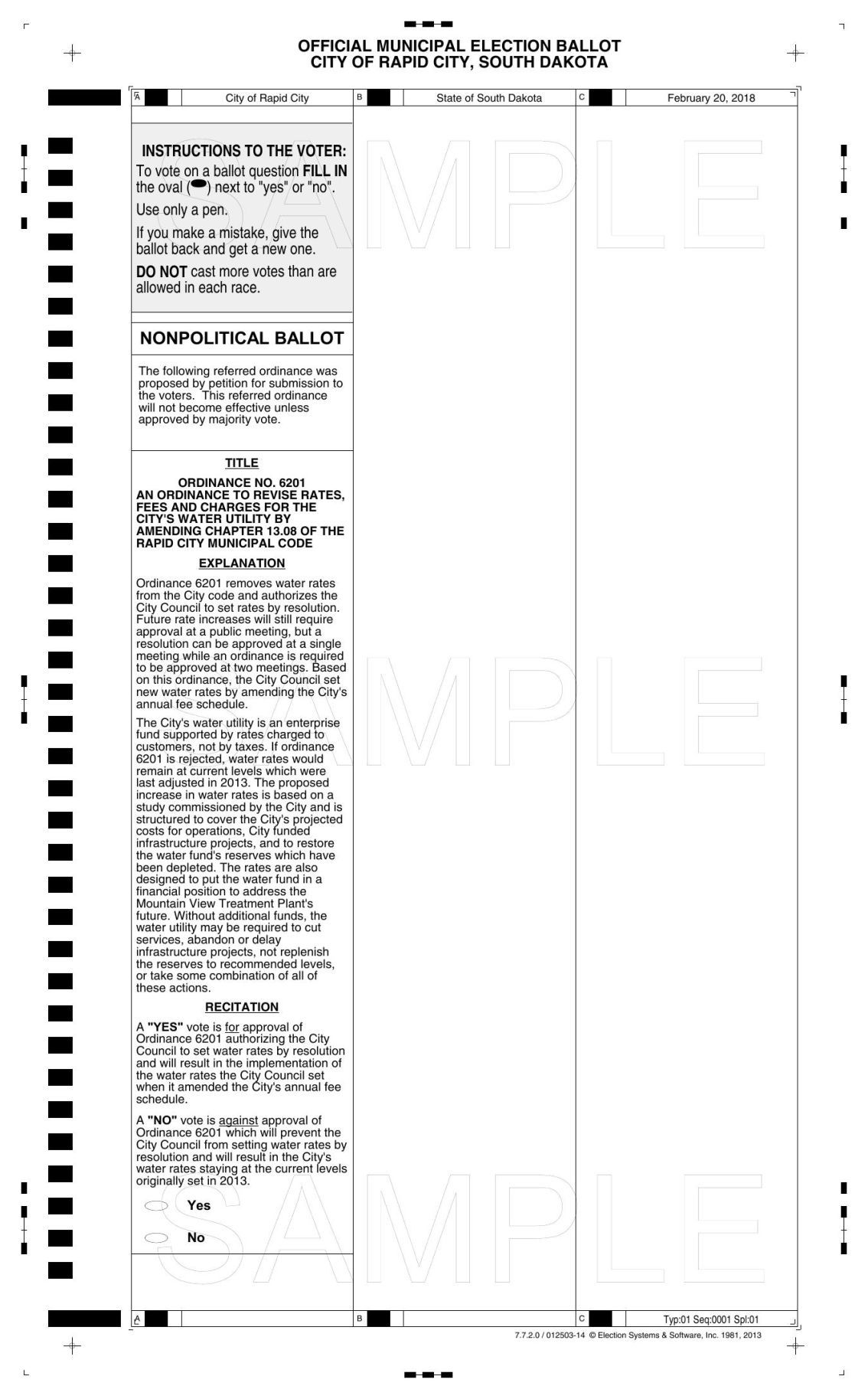 Sample Ballot Question For Feb. 20 Special Election ...