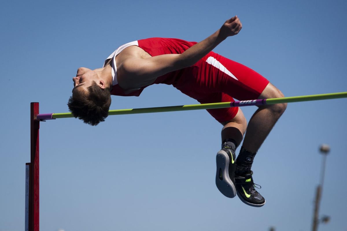 High jump captured from a low perspective